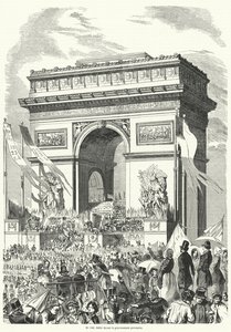 Procession Passing in Front of the French Provisional Government at the Arc de Triomphe, Paris by French School