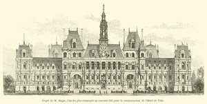 Project by M. Magne, one of the most notable in the competition for the reconstruction of the City Hall by French School