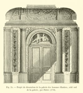 Decoration Project for the Gallery of Illustrious Men, South Side of the Gallery, by Pietre, 1778 by French School