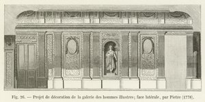 Decoration Project for the Gallery of Illustrious Men; Lateral Face, by Pietre, 1778 by French School