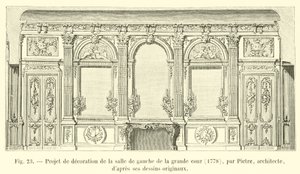 Decoration Project for the Left Room of the Great Courtyard, 1778, by Pietre, Architect, After His Original Drawings by French School