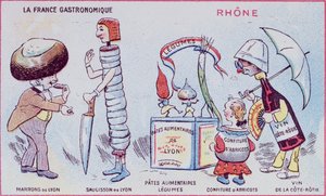 Promotional and Educational Card for Children of Food Specialities of the Rhone Region, c.1900 by French School