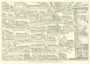 Quarter of the Greve, fragment of the Plan of the Tapestry of the City by French School