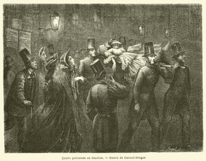 Four Policemen on Duty (engraving) by French School