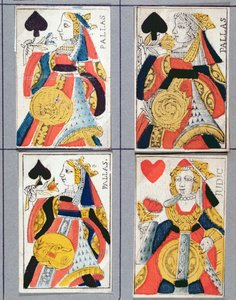 Queen of Spades and Queen of Hearts Playing Cards, 17th - 18th Century by French School