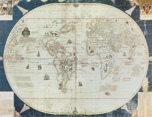 Map of the World, designed by Sebastien Cabot (c.1476-1557), 1544