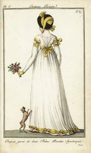 Rear view of a fashionable woman at Tivoli Gardens by French School
