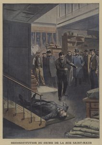 Reconstruction of a murder in Rue Saint-Maur, Paris by French School