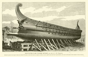 Reconstruction of an ancient Roman trireme by French School