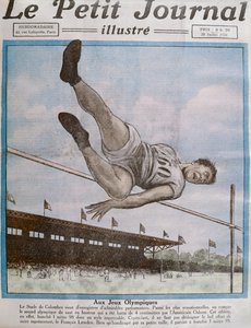 Record High Jump at the 8th Olympic Games, Paris, 1924, cover illustration from Le Petit Journal