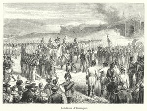 Surrender of Huningue (engraving) by French School