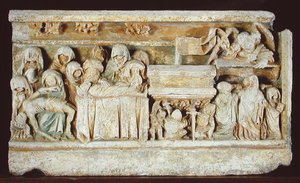 Relief depicting Scenes from the Passion of Christ: Pieta, the Entombment and the Holy Women at the Tomb by French School