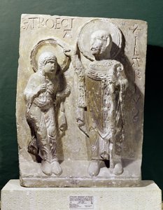 Relief Depicting St. Hilary of Poitiers Blessing St. Triaise