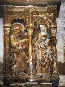 Relief from a capital depicting the Annunciation