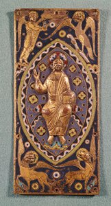 Reliquary plaque depicting Christ with the symbols of the evangelists
