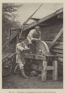Grinders (engraving) by French School