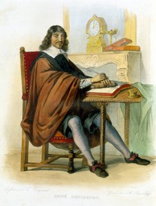 René Descartes writing - in Ed. Mennechet, 