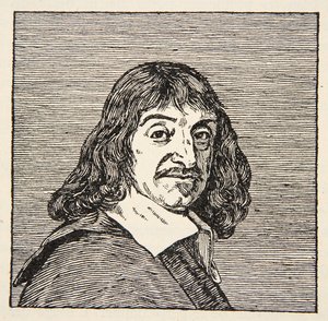 Rene Descartes, illustration from Histoire de la Nation Francaise, Sciences, Volumes I & II by French School