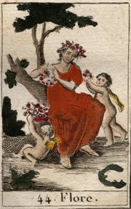 Representation of Flora, goddess of flowers and the season of spring. From 