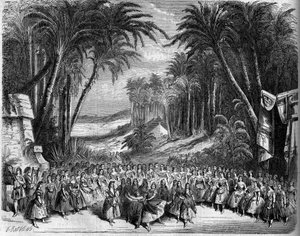 Representation of an opera: Scenography of Act II of 