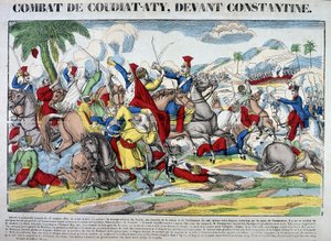 Representation of the battle of Coudiat Aty, before Constantine, which led to the capture of Constantine on 13 Oct. 1837. Picture of Epinal