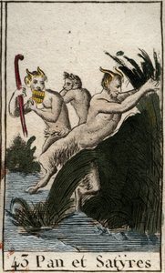 Representation of the Country God Pan and Satyrs. He Has Hairy Thighs, Goat Feet, and Plays Flute (Syrinx). From 