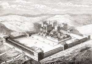 Restored Second Temple, Jerusalem, from Les Merveilles de la Science, 1870