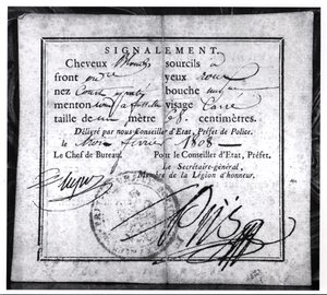 Reverse side of a Security Card by French School