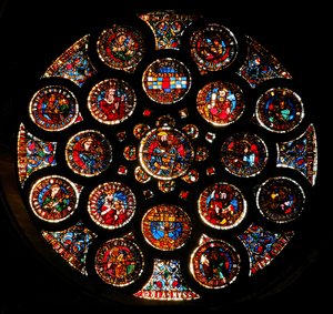 Rose window depicting the Old Covenant, c.1235