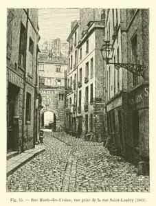 Rue Haute-des-Ursins; view taken from rue Saint-Landry, 1865 by French School