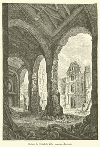 Ruins of the City Hall, courtyard of the offices by French School