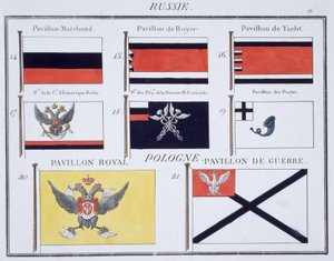 Russian Flags, from a French book of Flags, c.1819 by French School