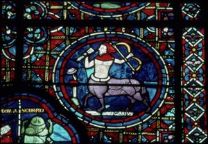 Sagittarius, from the Zodiac Window, 13th century