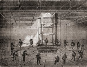 Sailors and Workers Coiling the Transatlantic Telegraph Cable in the Bilge Tanks of the S.S. Great Eastern