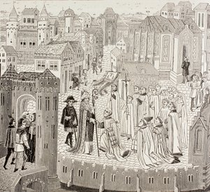 Saint Gaugericus, Bishop of Cambrai, Arriving at the City for His Appointment, from 