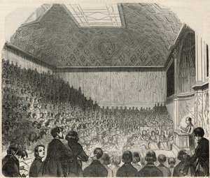 Salle des cours au College de France in Paris in the 19th century - Engraving in 