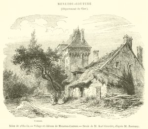 Salon of 1850-51, Village and Castle of Menetou-Couture (engraving) by French School