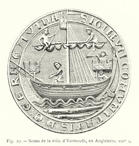 Seal of the city of Yarmouth, England, 13th century by French School