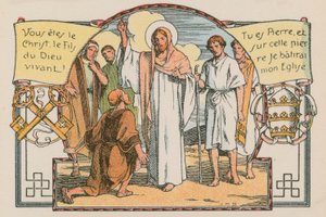 Scene from the Life of Jesus (coloured engraving) by French School