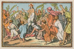Scene from the Life of Jesus (coloured engraving) by French School