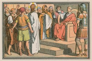 Scene from the Life of Jesus (coloured engraving) by French School