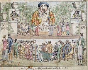 Scene of the dinner of Gargantua with public, attraction of the garden of Tivoli, c. 1805 by French School