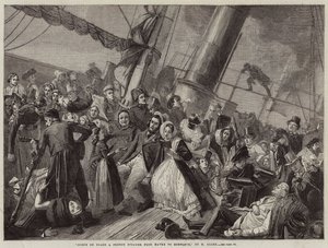 Scene on Board a French Steamer from Havre to Honfleur by French School