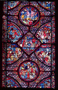 Scenes from the Life of Charlemagne (747-814) from the ambulatory, c.1215-25 by French School