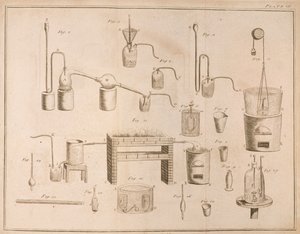 Scientific Equipment, from The Elements of Chemistry by Antoine Laurent de Lavoisier engraved by D. Lizars by French School