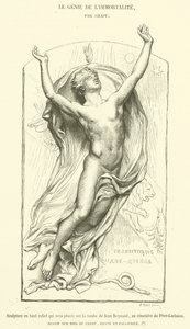 High Relief Sculpture to be Placed on the Tomb of Jean Reynaud, at Pere-Lachaise Cemetery (engraving)