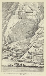 Sculptures and Inscription at Behistun by French School