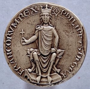 Seal of King Philip II dit Philippe Augustus by French School