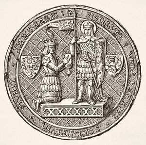 Seal of the University of Prague, from Science and Literature in The Middle Ages by Paul Lacroix pub. London 1878 by French School