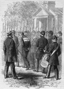 Punishment of a soldier during the American Civil War by French School